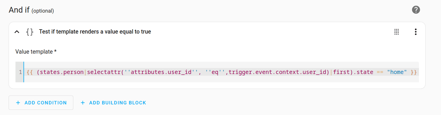 Template condition