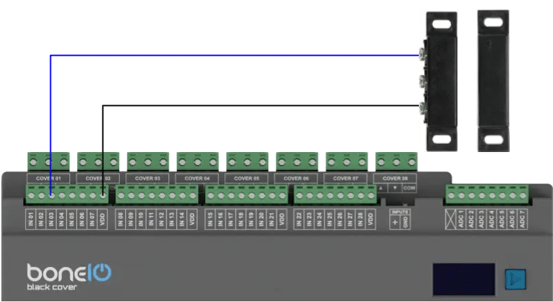 Schemat podłączenia kontaktronu