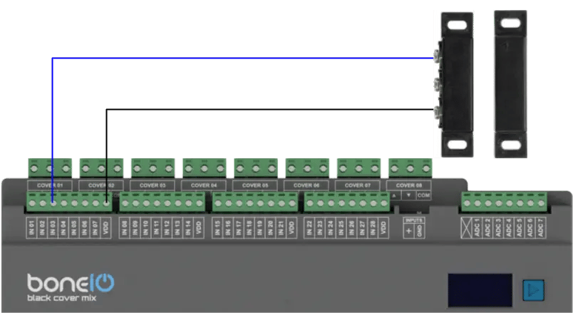 Schemat podłączenia kontaktronu