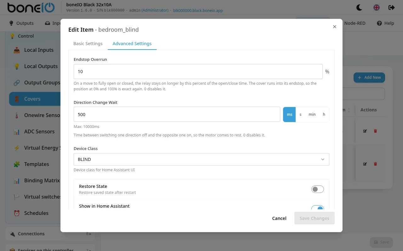 Advanced Settings tab