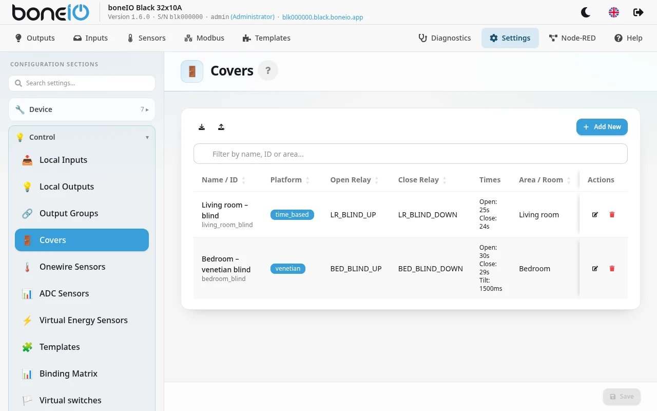 Covers list
