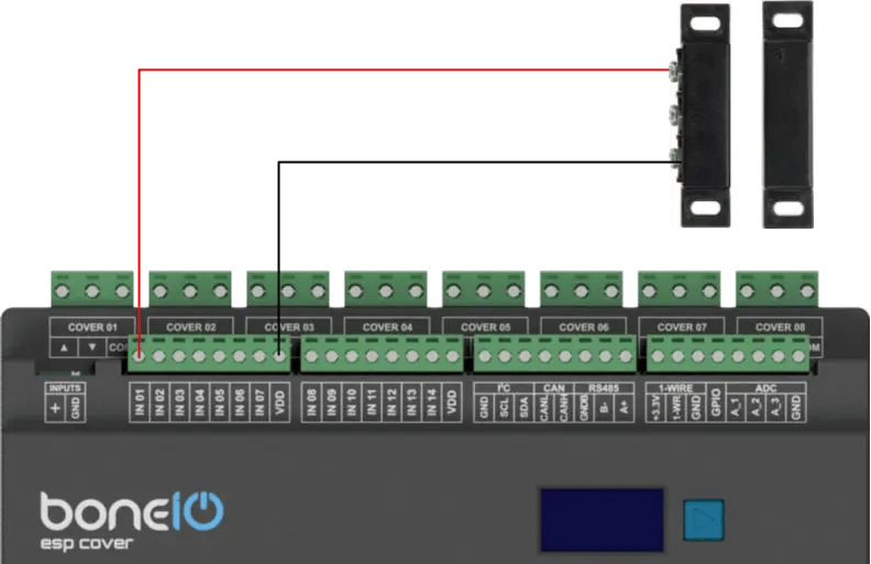 Schemat podłączenia kontaktronu