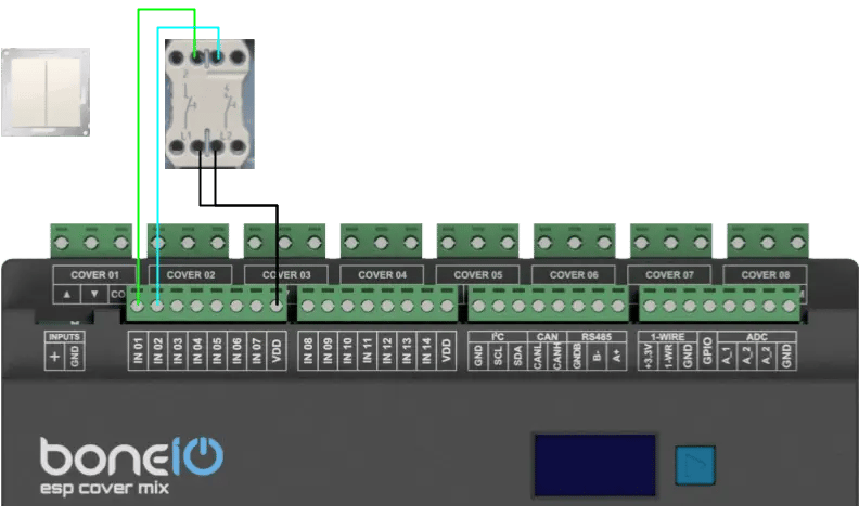 Schemat podłączenia przycisku monostabilnego