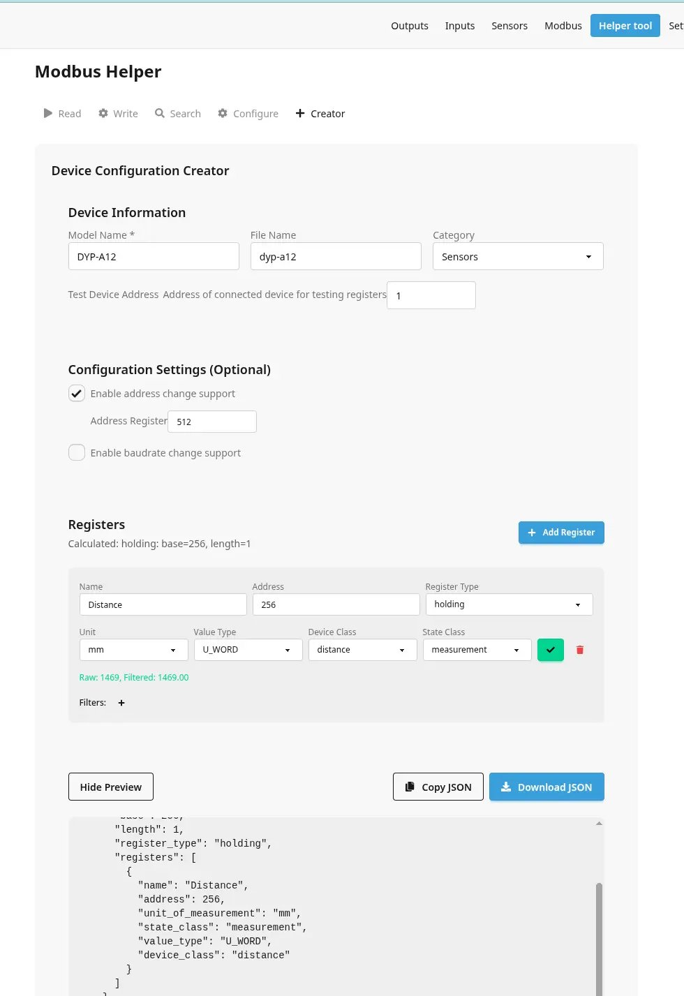 Modbus Device Creator