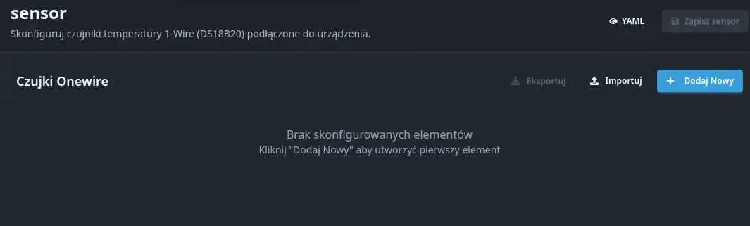 Widok menu Obszary