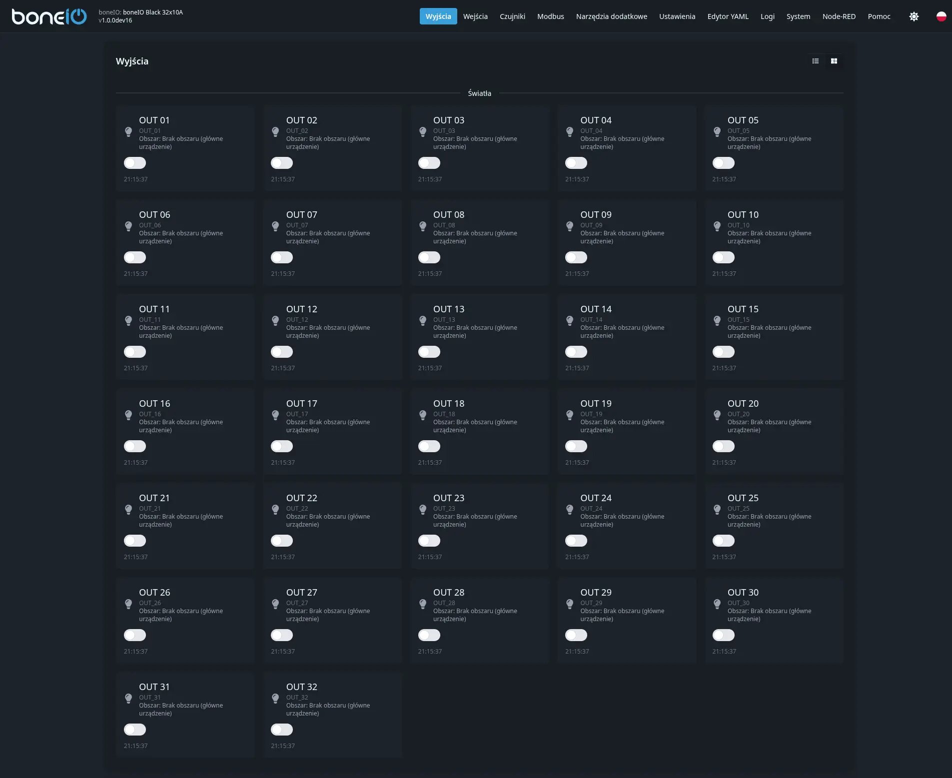 Interfejs główny boneIO